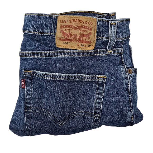 Levis‎ Mens 514 Slim Straight Fit Denim Jeans W36 L30 Blue - Picture 1 of 9
